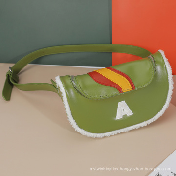 High Quality Custom PU Leather Green Women Fanny Pack Waterproof Ladies Waist Bags